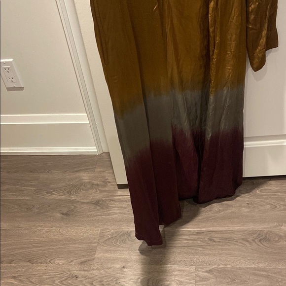 Gold and Burgundy Ombre Long Coat - Picture 4 of 4
